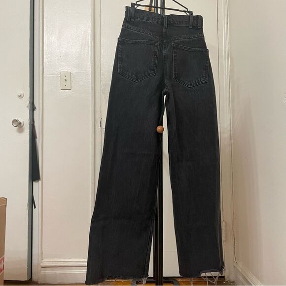 RAEY High Rise Wide Leg Jeans Black in Size 24 - Picture 1 of 2